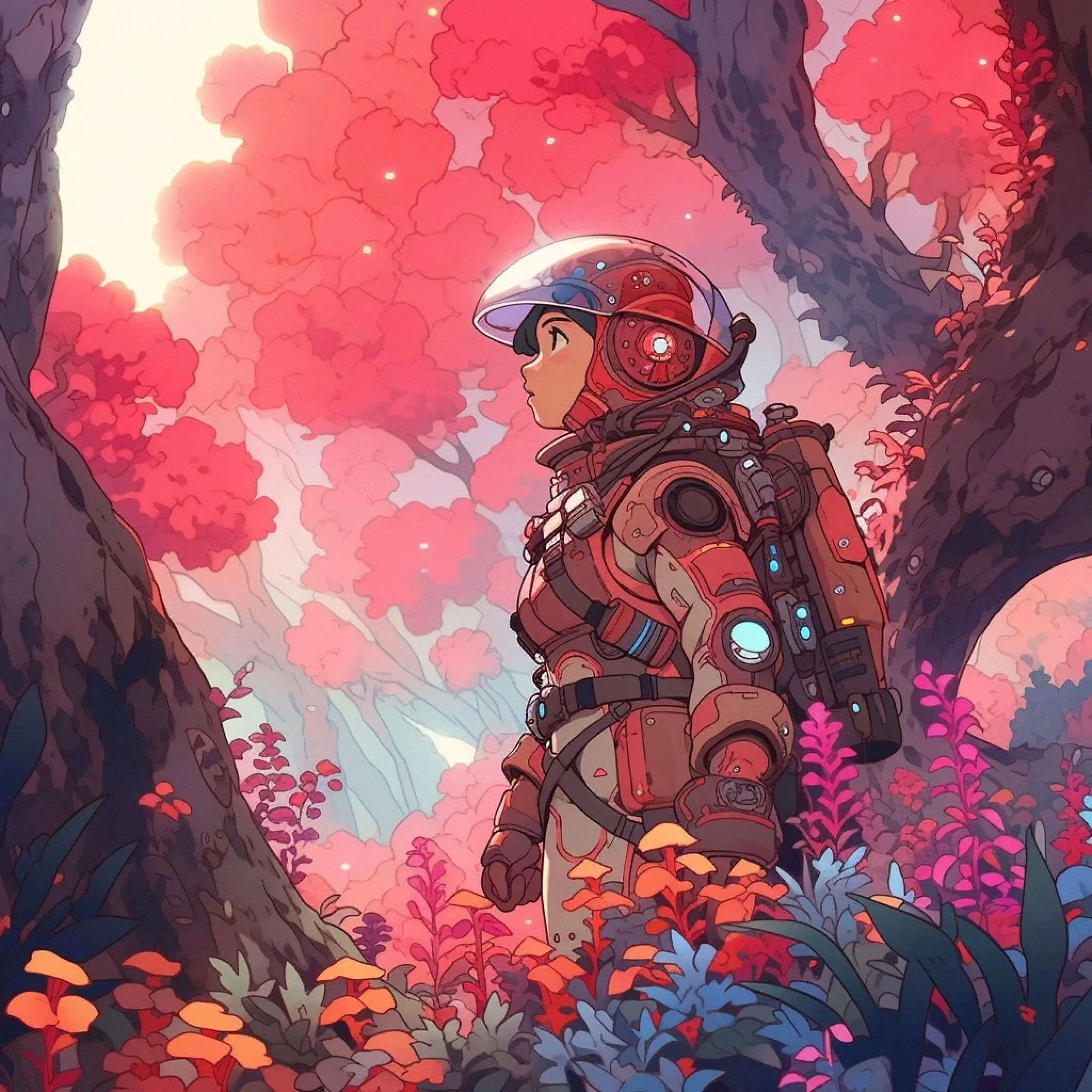 Animation of astronaut in nature, Chai AI